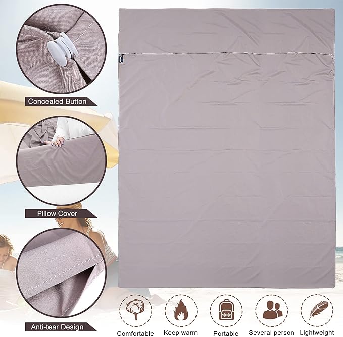 Sleeping Bag Liner and Camping Sheet, Camping & Travel Sheets for Adults, Lightweight Double Sleep Sack for Outdoor Travel Hiking Hotels Picnics