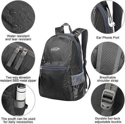 G4Free 20L Lightweight Packable Backpack Travel Hiking Daypack Foldable Backpack for Men Women