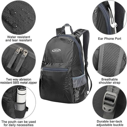 G4Free 20L Lightweight Packable Backpack Travel Hiking Daypack Foldable Backpack for Men Women