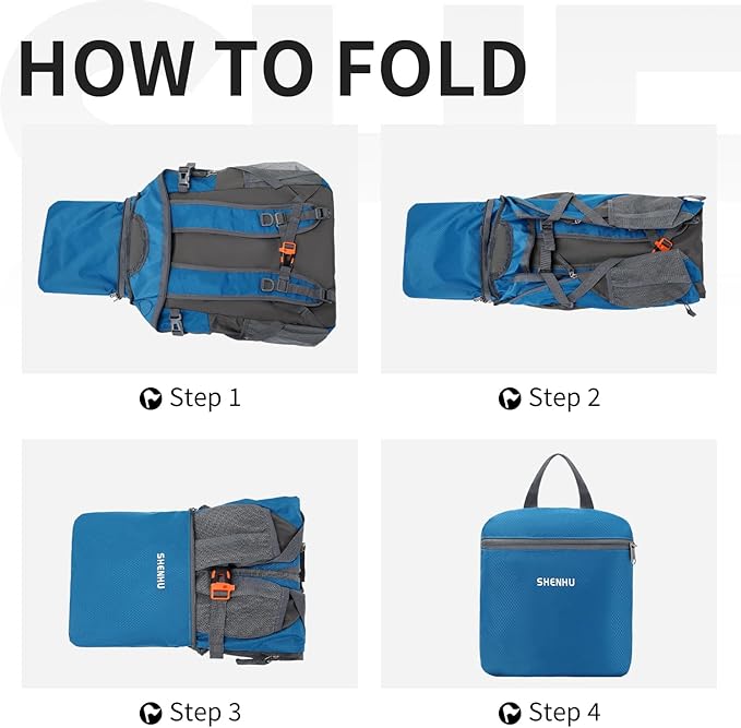 40L Hiking Backpack Lightweight Daypack Waterproof Travel Camping Backpack for Men Women Sport Packable