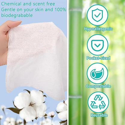 100PCS Compressed Towels,Coin Tissues,Disposable Toilet Paper Tablets with 10 Carrying Cases,Compressed Cotton Coin Tissue Towel Soft & Odor Free for Home Beauty Salon Travel Camping