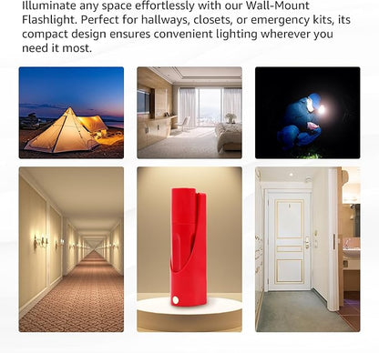 Flashlights, Wall-Mount LED Handheld Light with 6 Ultra Bright LED Flashlight,Ideal for Emergency Preparedness, Power Failure, Outdoor, Camping, Night Light, Hotel