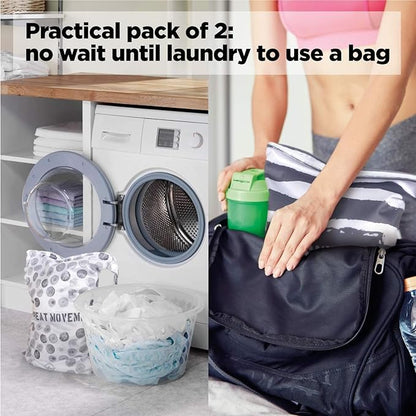YOGA 2pcs Washable/Reusable Waterproof Wet/Dry Gym Clothes Bags for Swimsuits or Wet Clothes, Sports Bag for Carrying and Washing Assorted Laundry