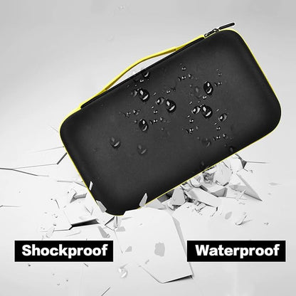 ANKHOH Walkie Talkie Case Holder for 50 Channel GMRS Two-Way Radio, Long Range Handheld Mobile Radios Hard Storage Carrying Box for Rechargeable Batteries, Charger and Headset,Black-Yellow(Bag Only)