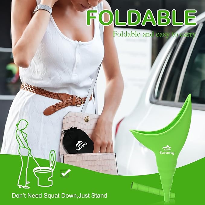 Female Urination Device, Reusable Female Urinal Silicone Women Pee Funnel Allows Women to Pee Standing Up, Portable Womens Urinal is The Perfect Companion for Camping,Outdoor,Travel