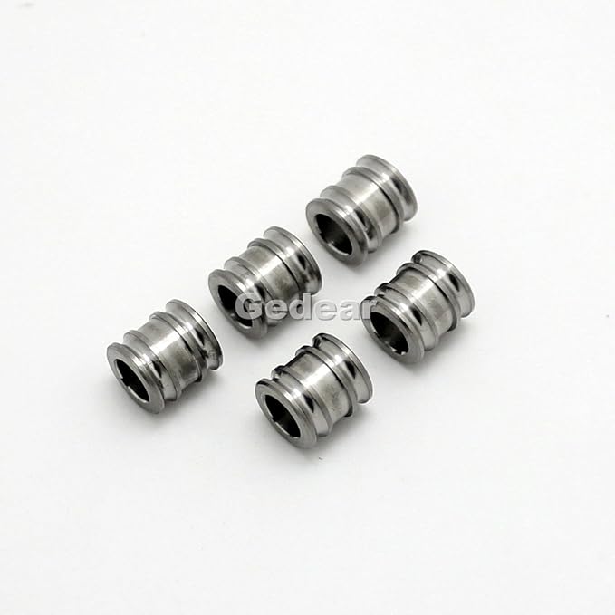 5pcs 10mm Titanium Knife Key Jewelry Parachute Cord Bead Pendant Lanyard Ti Color