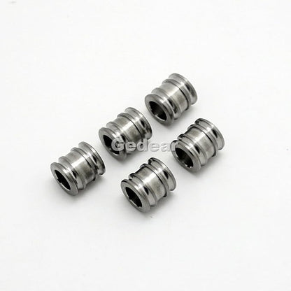 5pcs 10mm Titanium Knife Key Jewelry Parachute Cord Bead Pendant Lanyard Ti Color