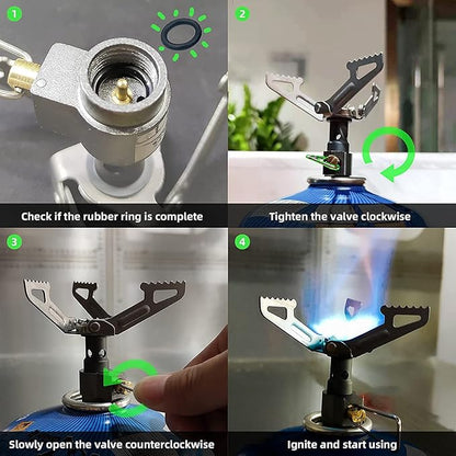 BRS -3000T Backpacking Stove Camping Portable Propane Butane Stove Mini Stove for Outdoor Travel Mountaineering Cooking (2pcs)