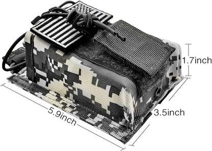Molle Radio Pouch Holster Tactical Holder Duty Belt Accessories Military Heavy Bag for Two Ways Walkie Talkies Adjustable Storage with 1 Pack Patch