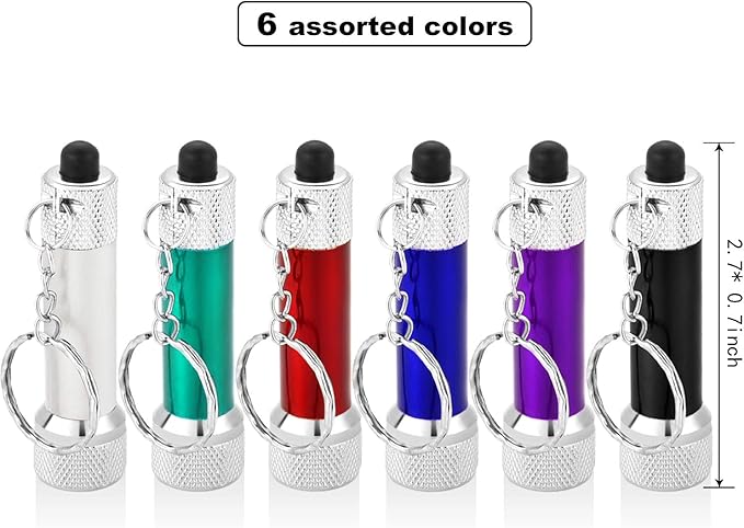Honoson 30 Pieces Mini Led Flashlight Keychain Portable 5 Bulb LED Flashlight for Camping Party Favors