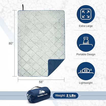 Sherpa Warm Camping Blanket - Waterproof Stadium Blanket Outdoor for Cold Weather,Camp, Sports Mom and Concert - Weather Proof Foldable Blanket