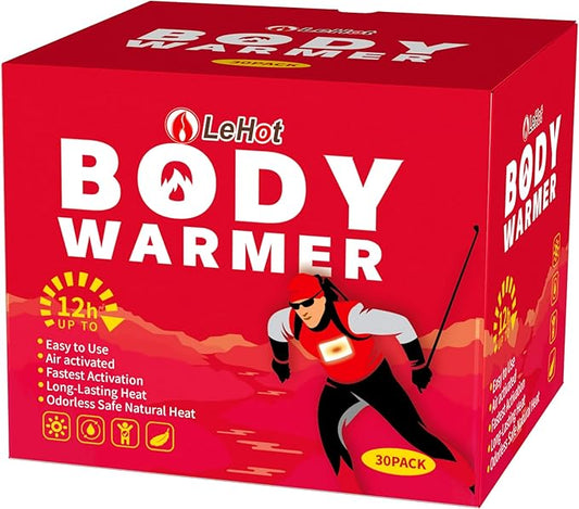 Heat Patches for Pain Relief - 30 Pack Adhesive Heat for Targeted Pain Relief, Up to 12 Hours of Safe and Continuous Heat. Relief of Back, Shoulder, Waist Pain. Ideal for Outdoors and Travel