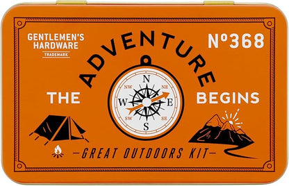 Gentlemen's Hardware - The Great Outdoors Kit, Tin-Cased Multi-tool, 15-Piece Survival Kit, A Camping Essential, 100% Stainless Steel, The, Versatile, Convenient