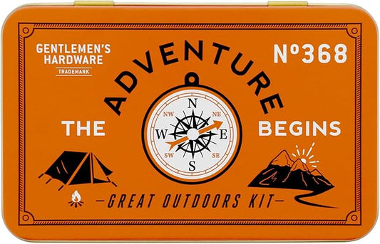 Gentlemen's Hardware - The Great Outdoors Kit, Tin-Cased Multi-tool, 15-Piece Survival Kit, A Camping Essential, 100% Stainless Steel, The, Versatile, Convenient
