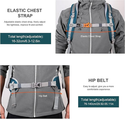 MOUNTAINTOP 40L Hiking Backpack Travel Daypack with Rain Cover for Outdoor Backpacking, Camping