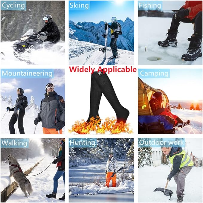 Savior Heated Socks,Rechargeable Electric Heated Socks for Men Women,Winter Foot Warmers,Suitable for Outdoor Work,Skiing,Skating,Cycling,Camping,Fishing,Hunting,etc.