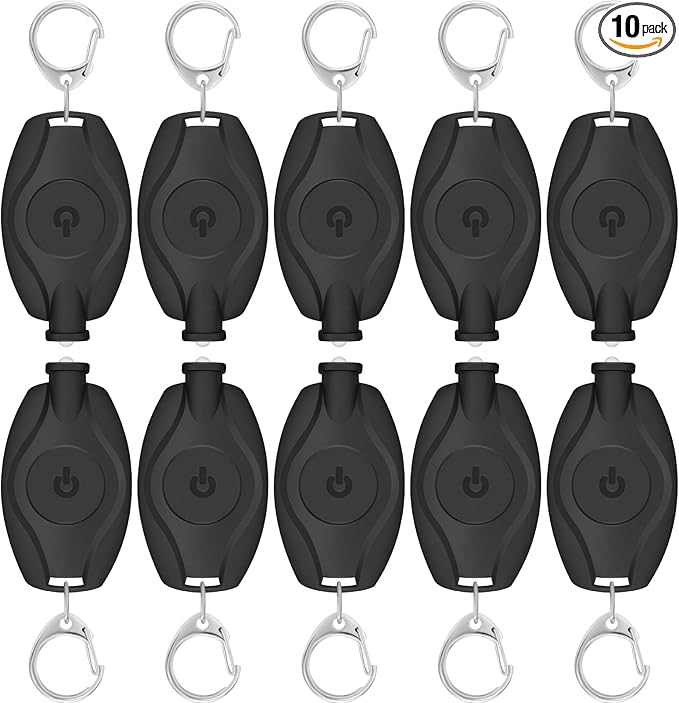 RISEMART 10 Pack Keychain Flashlight, 14 Lumens Bright LED Keychain Light 2 Modes, Portable Mini Key Ring light for Ourdoor Camping Emergency Hiking