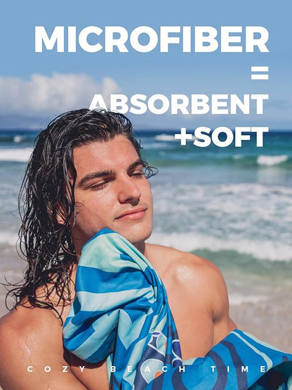 OCOOPA Microfiber Beach Towel Fast Drying, Extra Large 71" x 32" Sand Free Beach Towel Super Lightweight Towels for Swimming Pool, Camping, Picnic, Yoga Gym Sports