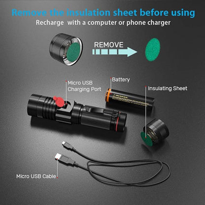 LED Tactical Flashlight, Magnetic Flashlight, 2000 Lumens Super Bright Flash Light with COB Work Light, Waterproof, 4 Modes, Pocket LED Flashlights for Outdoor Camping Emergency