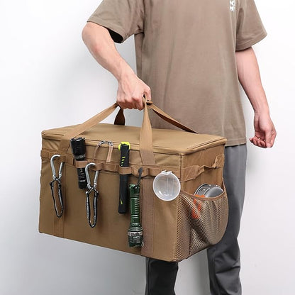 Tactical Camping Storage Bag - 46L Utility Tote Bag Trunk Organizer (Coyote Brown)