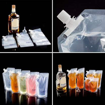 Concealable Cruise Ship Rum Sneak Flask Kit Set (2x32oz, 2x16oz, 2x8oz)