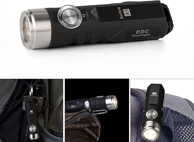 RovyVon A1 Gen 4 Rechargeable EDC Flashlight 650 Lumens Super Bright Outdoor Mini Keychain Flashlights for Everyday Carry, Camping (Black)