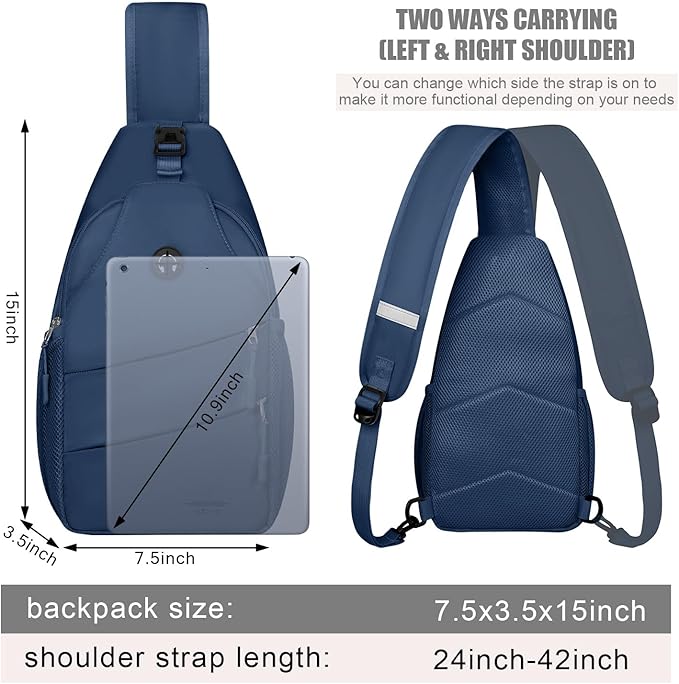 Crossbody Bags for Women Men Trendy Sling Bag Bakpack Casual Chest Bag with Convertible Shoulder Strap