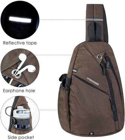 TITECOUGO Sling Bag Crossbody Shoulder Outdoor Travel Hiking Backpack for Women & Men
