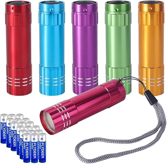 KunHe 6 Pack Stocking Stuffers Small Mini LED Flashlight Christmas Gifts COB Flashlights for Kids 100 Lumen with Battery Bright Camping Flash Light…