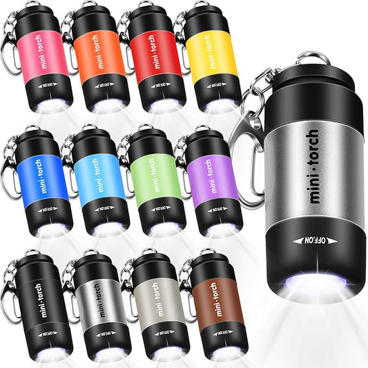 Retisee 24 Pieces Mini Flashlight Keychains Bulk Rechargeable Small Led Flashlight for Kids Portable Multicolor Flashlight Keychain Lamp for Travel Camping Party Favors