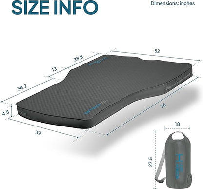 LOSTHORIZON Tesla Camping Air Mattress with Foam, Self Inflating Sleeping Pad, 4.5" Thick, with Air Pump, Model Y