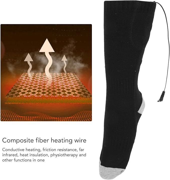 Heated Socks Electric Heated Socks Foot Bottom Heated Thermal Socks Winter Heating Socks for Men Women Outdoor Riding Camping Hiking Motorcycle Skiing Warm Winter Socks