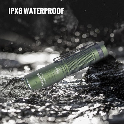 ThruNite Archer Pro S EDC Flashlight, Customized Edition with 704 TACTICAL, High 1459 Lumens Tail Switch LED Flashlight, USB C Rechargeable Pocket Penlight for Camping, Outdoor - Dark Green Cool White