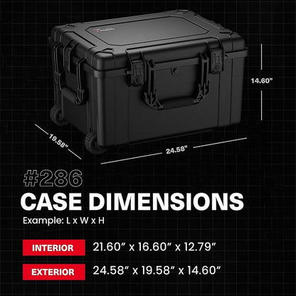 Condition 1 25" Large Rolling Hard Travel Storage Case Model 286 with Wheels and Handle, Waterproof TSA Friendly, Made in USA, 24.58"x19.58"x14.60" Yellow