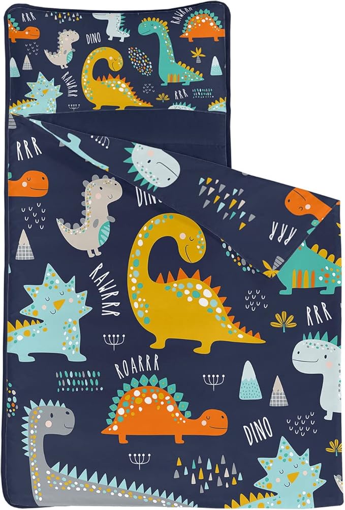 Space Nap Mat - Space Ship Galaxy Sleeping Bag with Removable Pillow - Daycare and Sleepovers Preschool Kindergarten Bedding Set for Kids Toddler Boys Girls