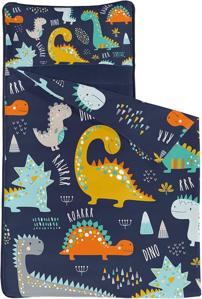 Space Nap Mat - Space Ship Galaxy Sleeping Bag with Removable Pillow - Daycare and Sleepovers Preschool Kindergarten Bedding Set for Kids Toddler Boys Girls