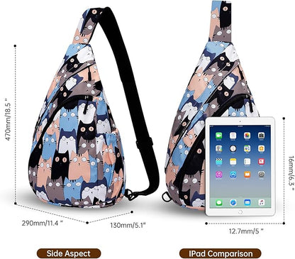 HUA ANGEL Crossbody Sling Bag for Men & Women Lightweight Waterproof Chest Shoulder Bag for Travel Hiking & Everyday Use