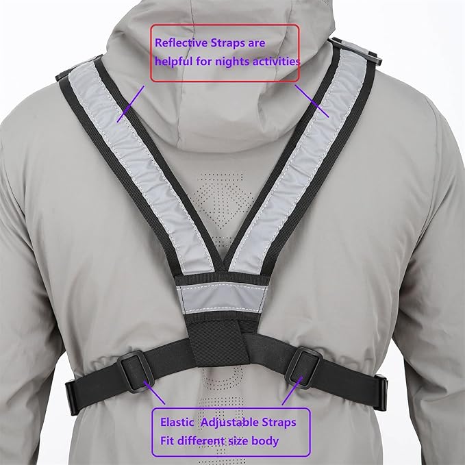 Chest Bag Vest Rig For Two Way Radio Walkie Talkie Universal Hands Freely Front Chest Pack Radio Holster With Phone Holder Hiphop Harness Bag (Coal)