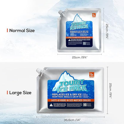 TOURIT Reusable Ice Pack for Coolers Long Lasting Cooler Ice Packs for Cooler Bag Lunch Bags/Boxes, Cooler Backpacks, Freezer Packs for Coolers