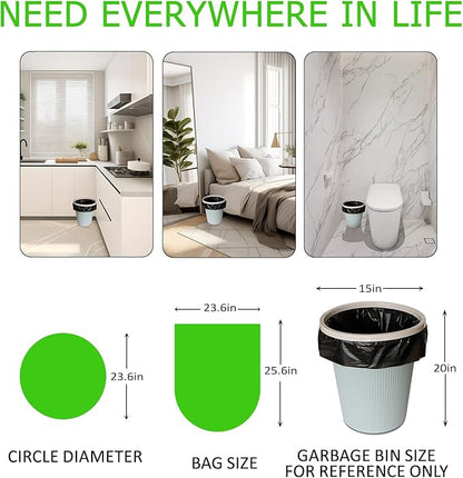 Portable Toilet Bags 8 Gallon Trash Bag,Poop Bags for Dogs Biodegradable,5 Gallon Bucket,Lightweight & Sturdy Pet Waste Bags,Garbage Bags Refill Rolls for Outdoor Camping,Travel（Black）