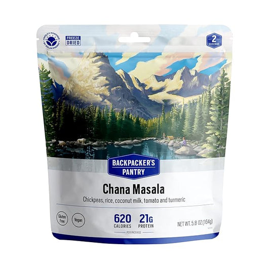 Backpacker's Pantry Chana Masala - Freeze Dried Backpacking & Camping Food - Emergency Food - 21 Grams of Protein, Vegan, Gluten-Free - 1 Count