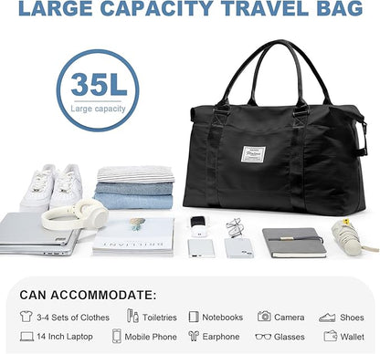 Travel Duffel Bag,Sports Tote Gym Bag,Shoulder Weekender Overnight Bag for Women