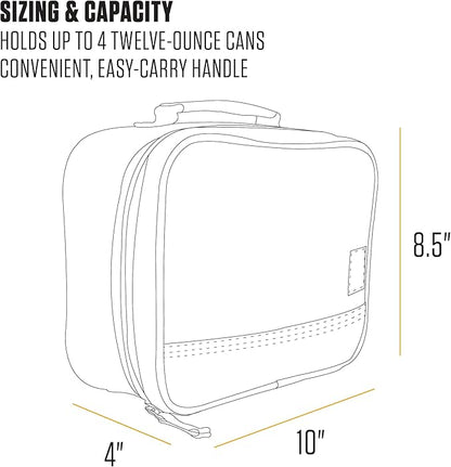 Carhartt Insulated 4-Can Lunch Cooler for Men and Women, Fully Insulated and Water Resistant, Essential Lunch Cooler (Carhartt Brown)