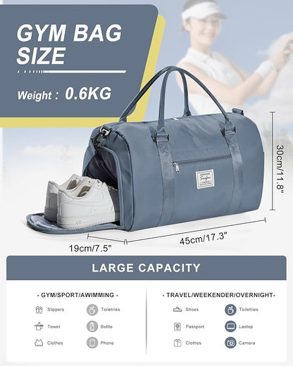 Gym Bag Womens,Travel Duffel Carry on Bag Sport Tote Bag Weekend Overnight Bag