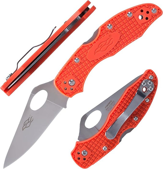 Firebird GANZO F759M Pocket Folding Knife 440C Stainless Steel Blade Nylon Glass Fiber Anti-Slip Handle with Clip Fishing Camping EDC Knife (Orange)