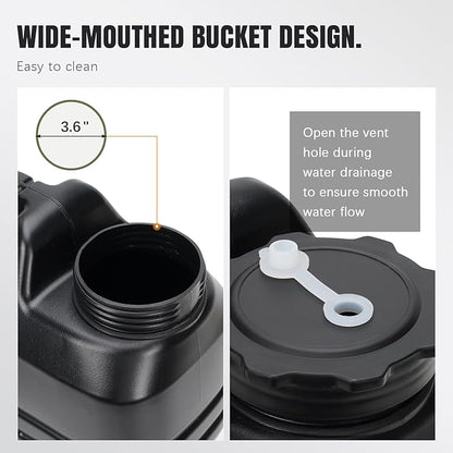 Camping Water Jug, Camping Water Container,3.17 Gallon BPA Free Water Storage with Spigot, Large Water Tank,Portable Emergency Water Storage for Camping,Car, Hiking, Hurricane Supplies.Black