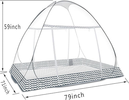 Mosquito Net Pop Up Ten,Folding Netting Bed Tent,Portable Mosquito Netting with Bottom,Bug Net,Canopy Outdoor,Camping Tent,Insect Screen,Ultralight,Folding Design,L79 x W71 x H59 inch