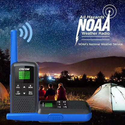 Adults Walkie Talkies Long Range - GOCOM G600 FRS IPX4 Waterproof Two Way Radio Rechargeable with 22 Channel, NOAA Weather Alerts and Flashlight for Outdoor Camping Biking Hiking (G600-4Pack)