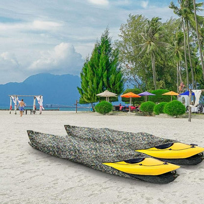 i COVER 13ft Kayak Cover- Water Resistant Heavy Duty Kayaks/Canoe Covers Fits Canoes or Paddleboards up to 13ft Long and Beam Width up to 30in, Camo
