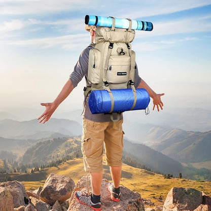 85L Lightweight Internal Frame Hiking Backpack for Men Women, Waterproof Travel Camping Backpack with Rain Cover